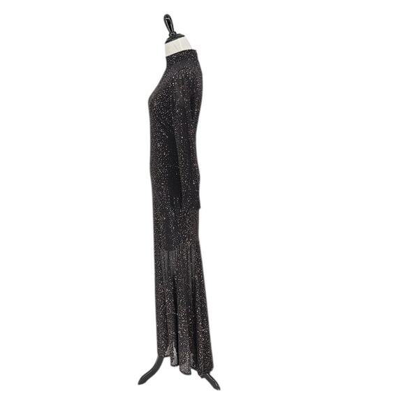 Alice and Olivia Delora Embellished Maxi Gown Black Dress Size 6 NWT - Picture 7 of 13